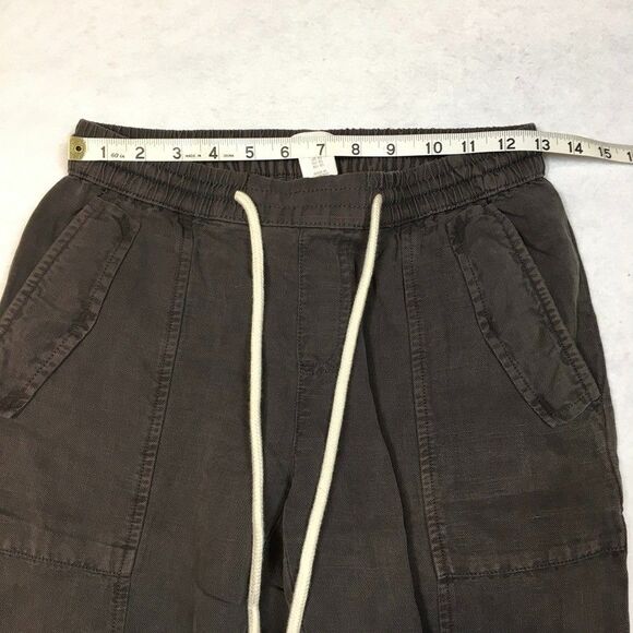 C&C California Womens XS Linen Lyocell Joggers Olive Green Pants Utility Pockets - Picture 5 of 10